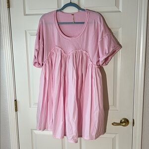 Free People Petal Pink Catalina Babydoll Dress, Sz‎ Large